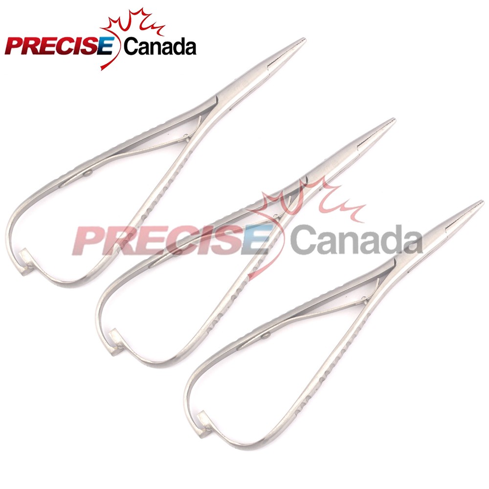 Surgical Orthodontic Needle Holders Mathieu Suturing Forceps Dental 3 Pcs
