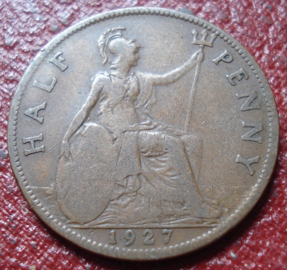 1927 BRITISH HALF PENNY IN VG CONDITION