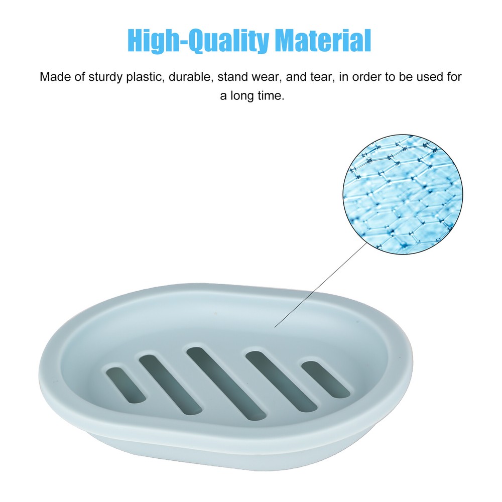 Soap Dishes Holder Self Drain Container Case Bath Shower Basket Storage Box