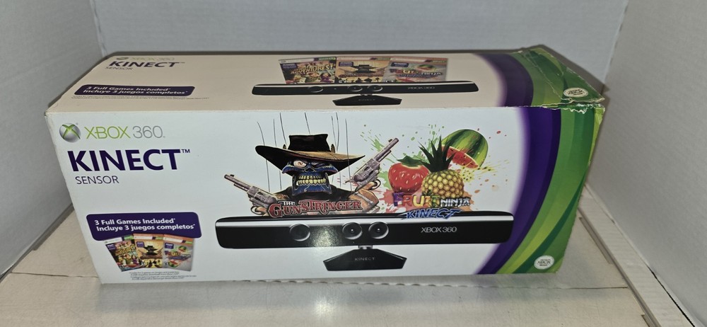Microsoft Xbox 360 Kinect Sensor in Box  with 3 games
