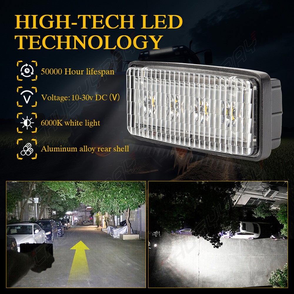 2PCS LED Headlight front hood light FOR Deere Crawler Dozers