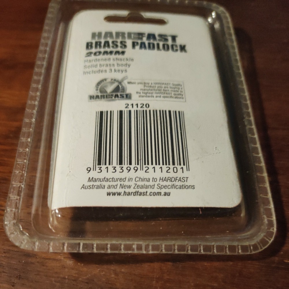 Brass Padlock 20mm Includes Three Keys HardFast