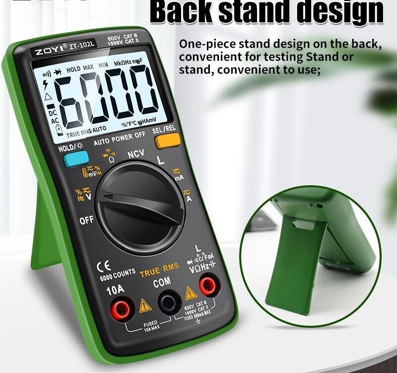 Digital Multimeter LCD 6000 Auto Range T-RMS Current Voltage Inductance Tester