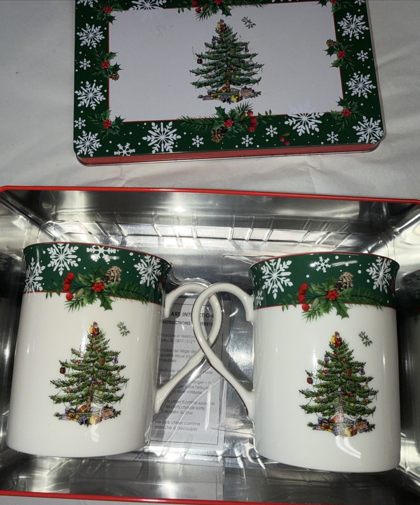 Spode Christmas Tree Coffee Cups, Set of 2