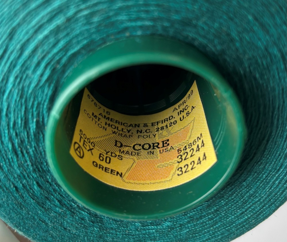 A&E D-Core Thread Tex 60 Green #32244, 3 cones, 6000 yds ea cone
