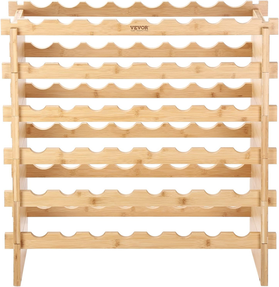 6-Tier 48 Bottles Stackable Modular Wine Rack, Freestanding Wines Holder Display