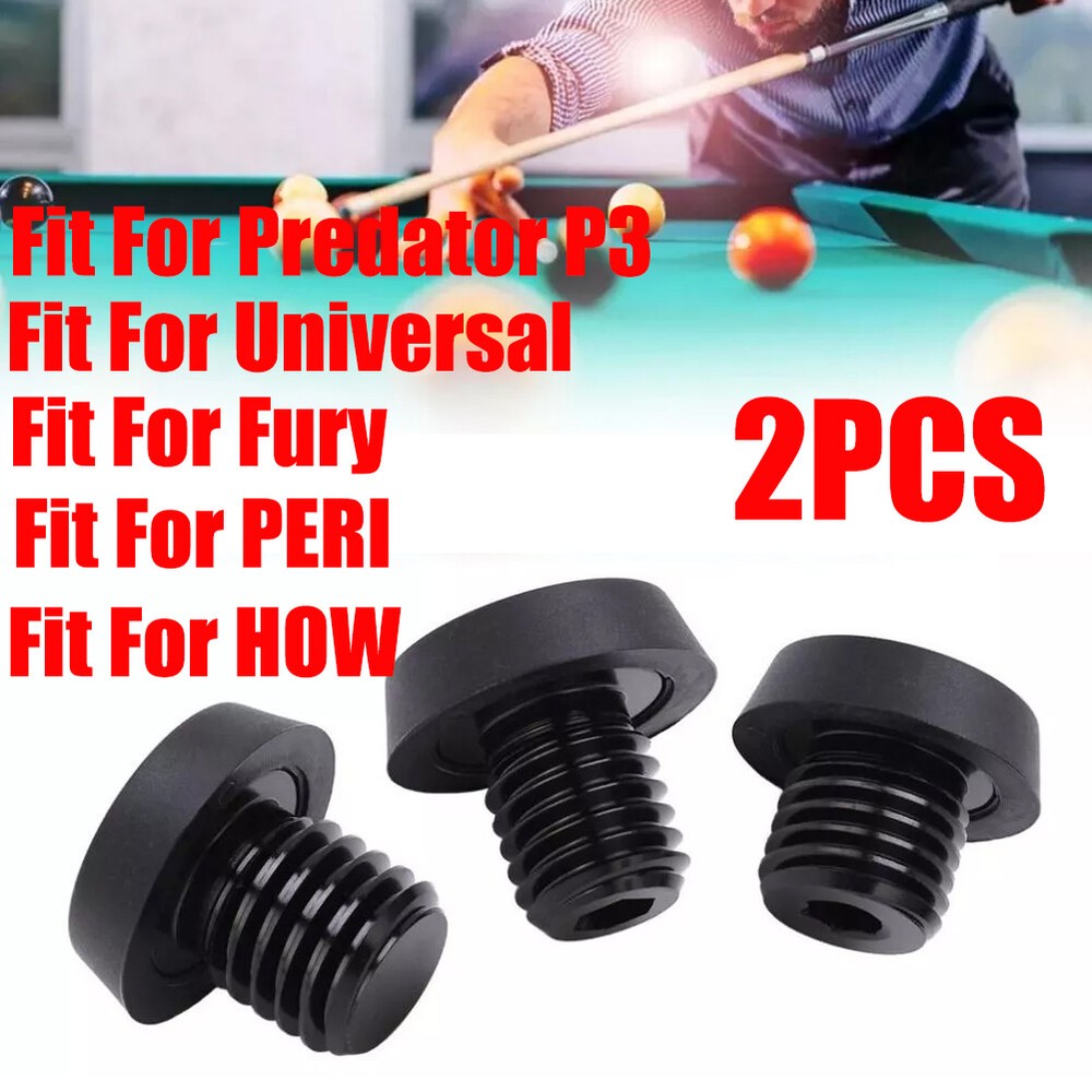 2PCS Pool Cue Back Plug Screw Bottom Bumper Protector for Universal/HOW/PERI US