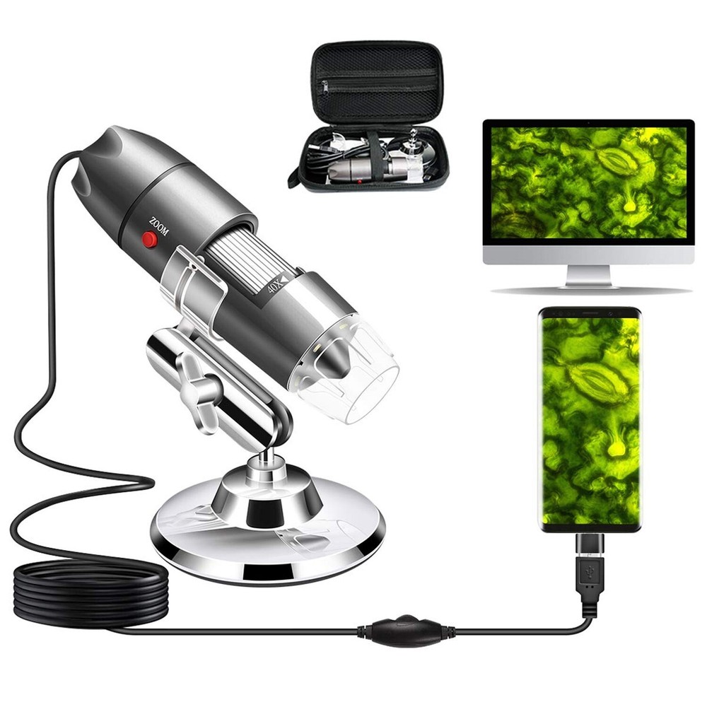 USB Microscope Camera 40X to 1000X, Cainda Digital Microscope with Metal Stan...
