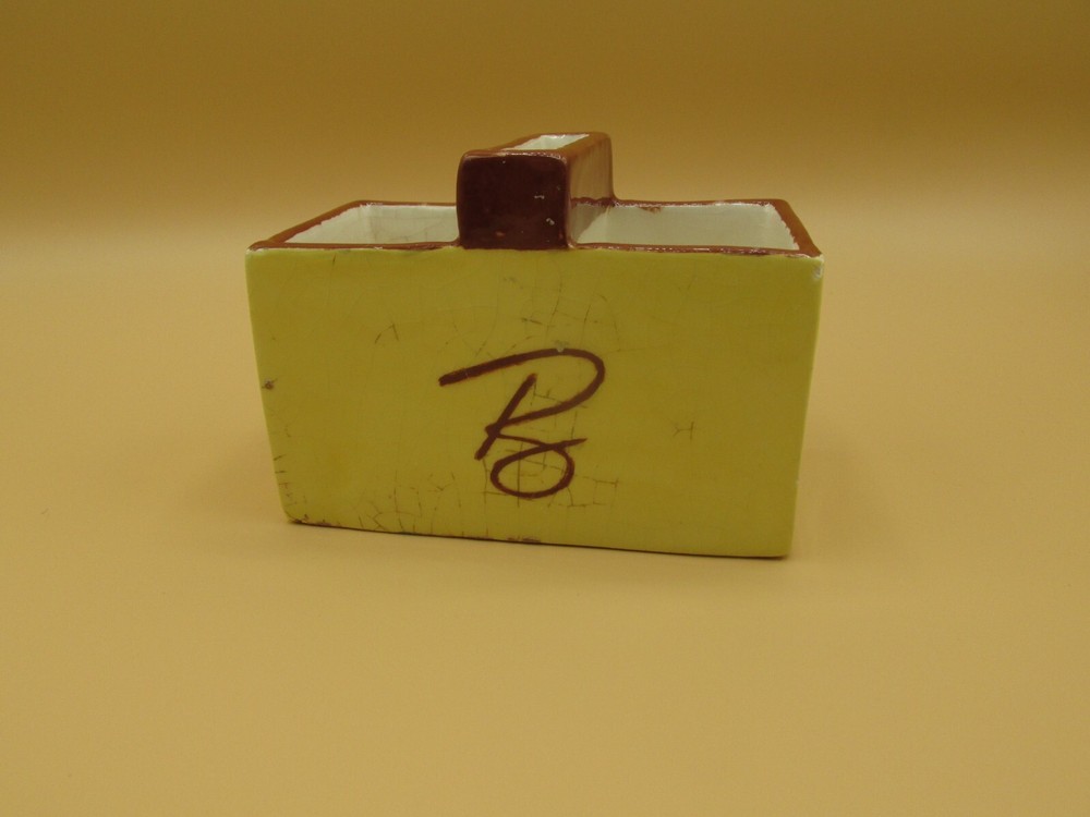 Vintage 1951 Initial "B" Pottery Match Holder Bacon's Restaurant