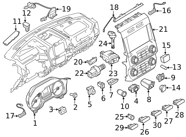 Genuine Ford Hazard Switch FL3Z-13350-AA