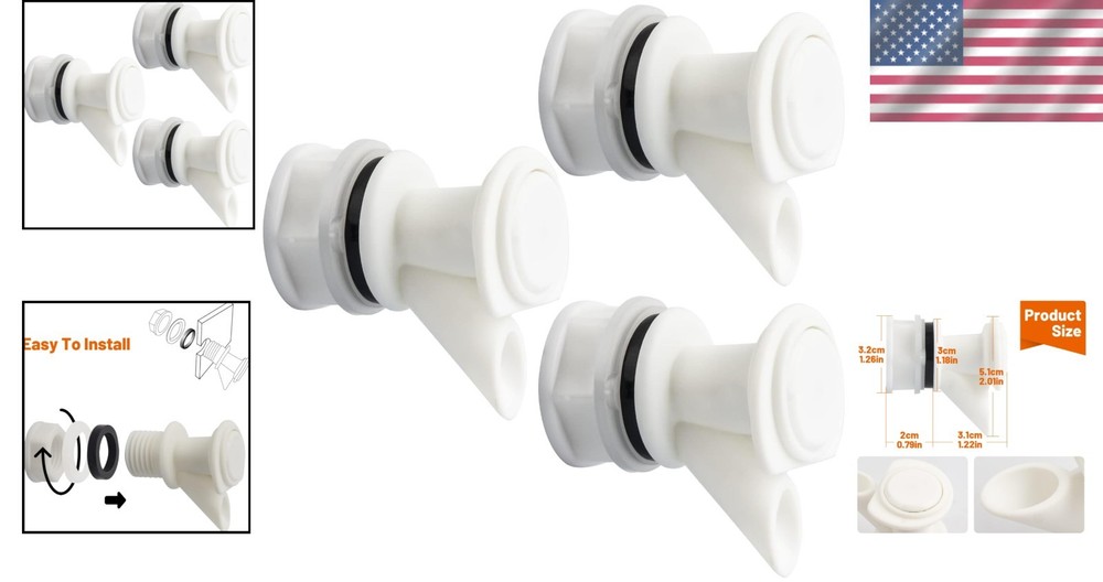 Durable Push-Button Cooler Spigot Set, Perfect for Igloo 2-10 Gallon Jugs
