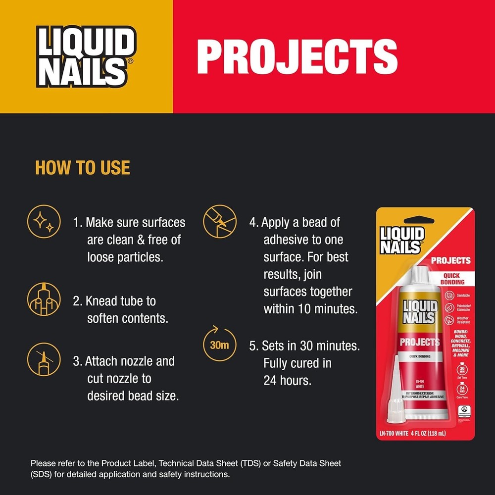 LIQUID NAILS Small Projects 4 -fl oz All purpose Paste Multipurpose Adhesive