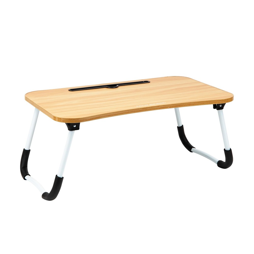 Mind Reader Portable Folding Lap Desk - Laptop Stand Bed Tray, Beige