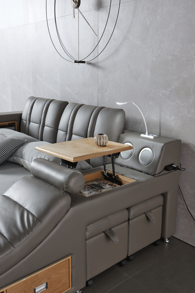 ESF Extravaganza Tesla King Size Bed with Storage with Massage Chaise