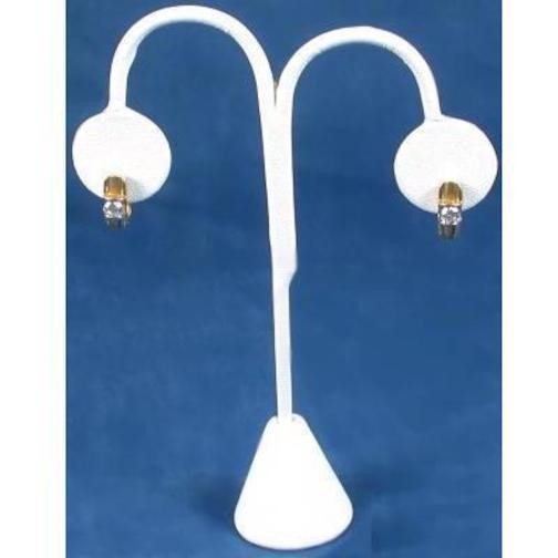 Earring Tree White Leatherette Arch Display Stand 5.25"