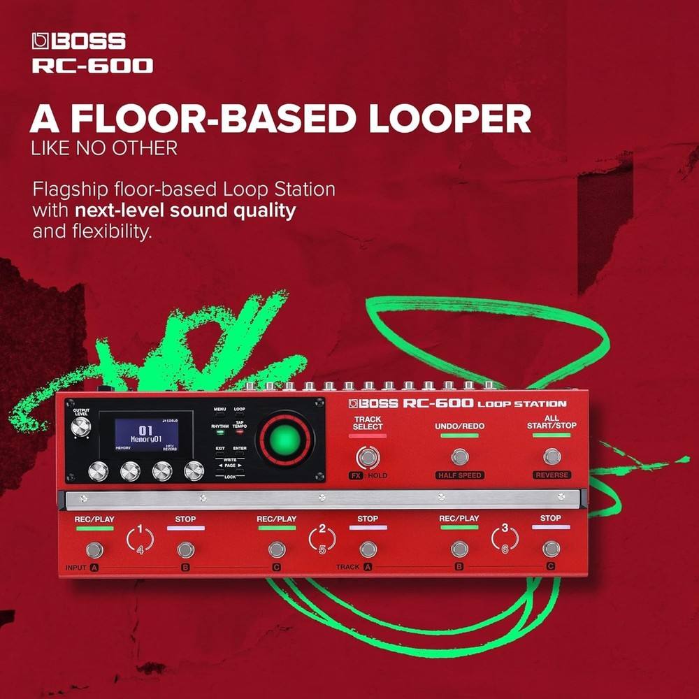 BOSS RC-600 Floor-Based Loop Station | Massive Onboard Effects Options