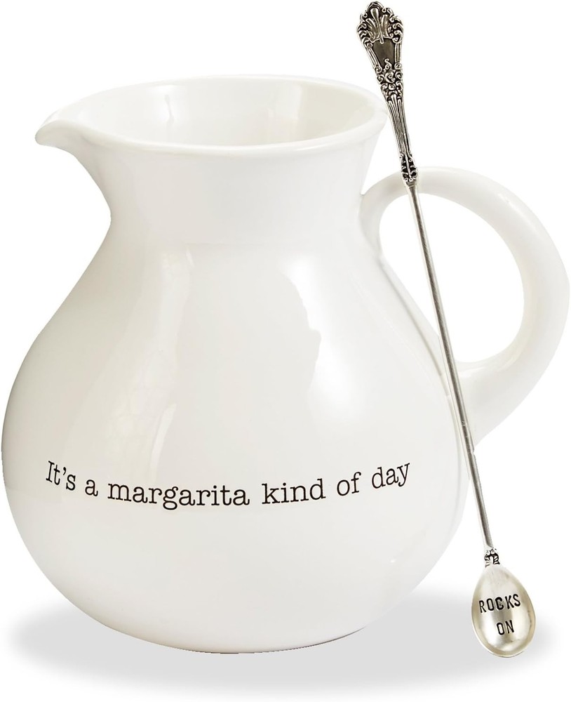 Mud Pie Margarita Pitcher Set, White
