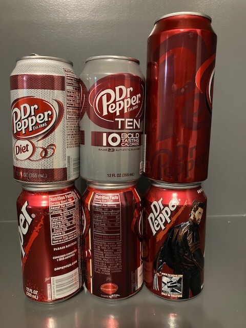Six Pack Dr Pepper Cans Mixed Lot