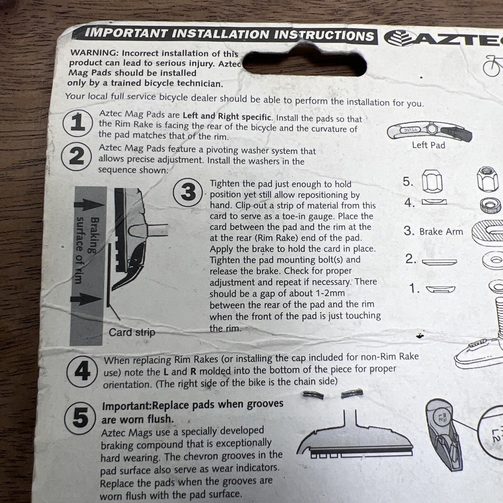 DELTA AZTEC Mag Brake Pads Threaded Shoes