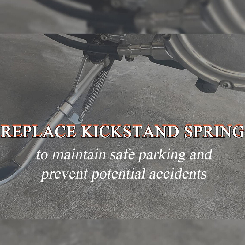 2-pack Chrome Kickstand Spring Jiffy Stand Spring Fits For Harley 2 Pack