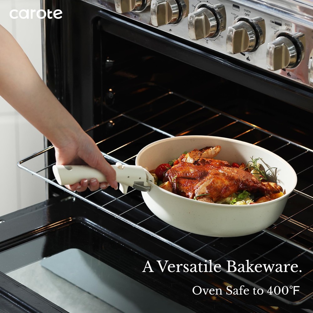 Nonstick Cookware Set with Detachable Handles 17 Piece