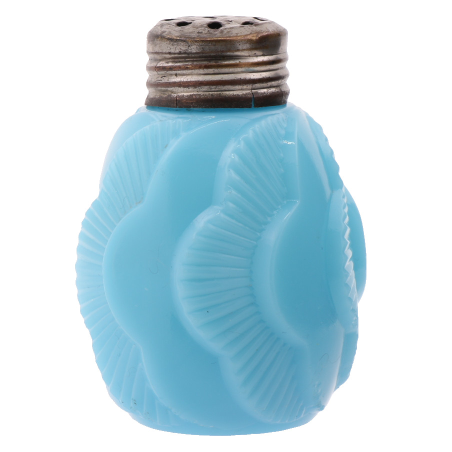 Victorian Era EAPG Dithridge Sunset Blue Glass Single Salt Shaker 3" Tall