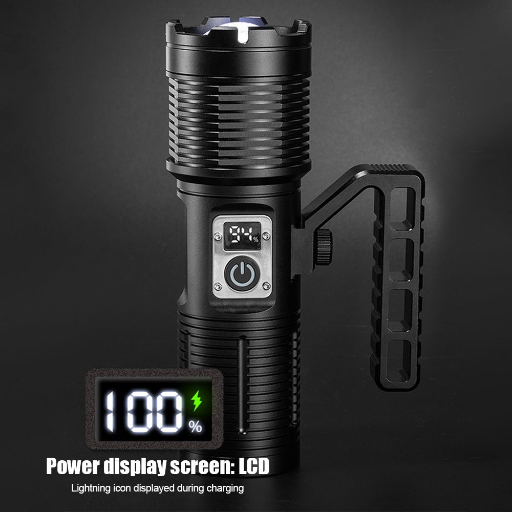 Super Bright White Laser LED Flashlight Camping Light USB Charging Zoom Torch