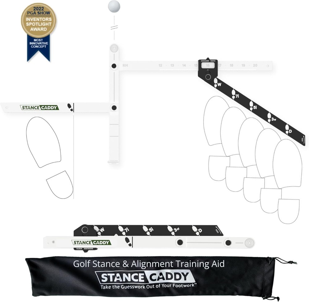 Golf Stance and Alignment Training Aid – Setup Left & Right Handed - Proper B...