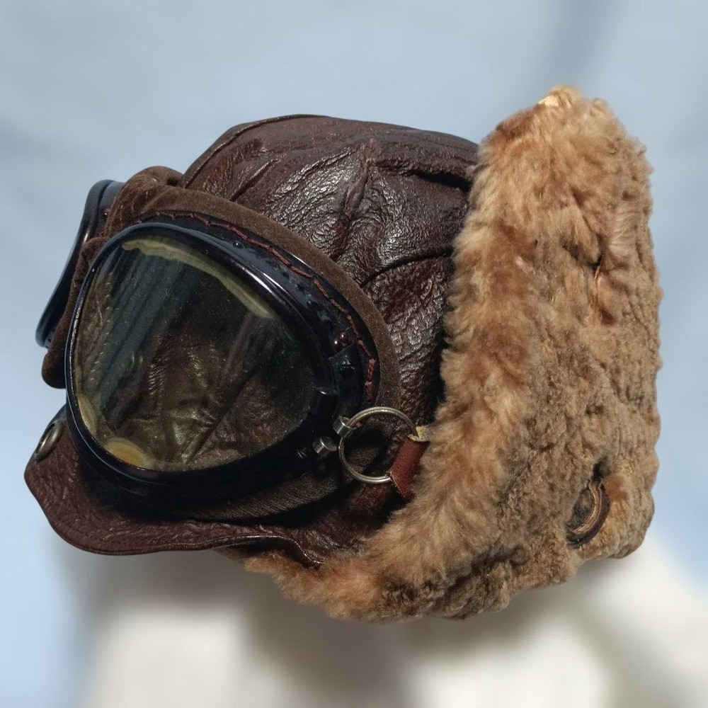 Authentic Japanese Navy winter flight cap and flight glasses