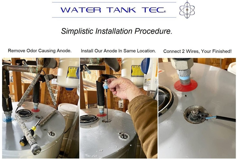 ICCP Powered Anode Rod System. Stops Internal Tank Corrosion & Hot Water Odor.