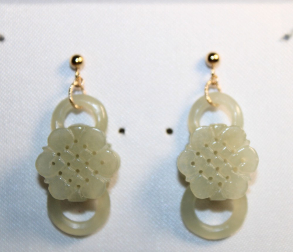 Rare Jade Eternity Link Earrings