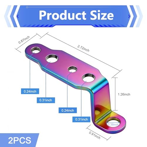 Motorcycle LED Light Mount Brackets, Multi-Hole Adjustable 2 PCS Multicolored