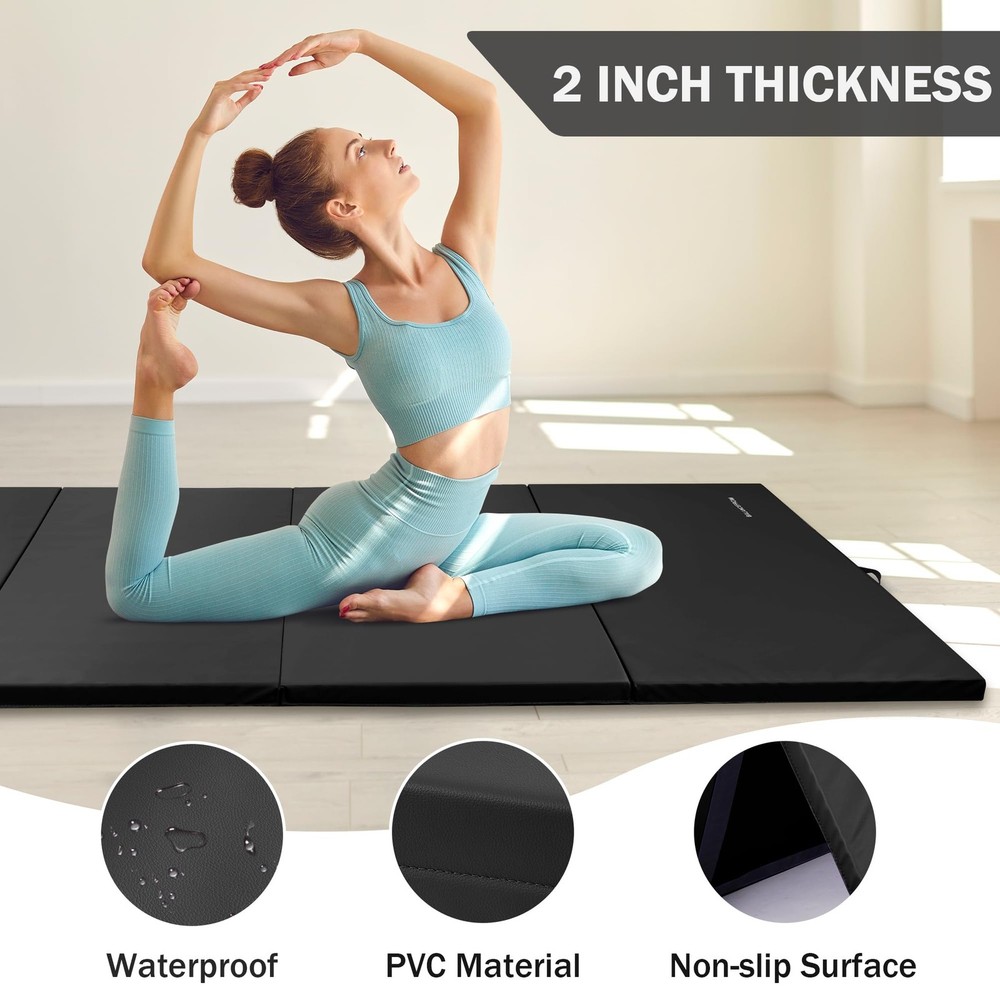 2" Thick Gymnastics Mats for Tumbling, Midnight
