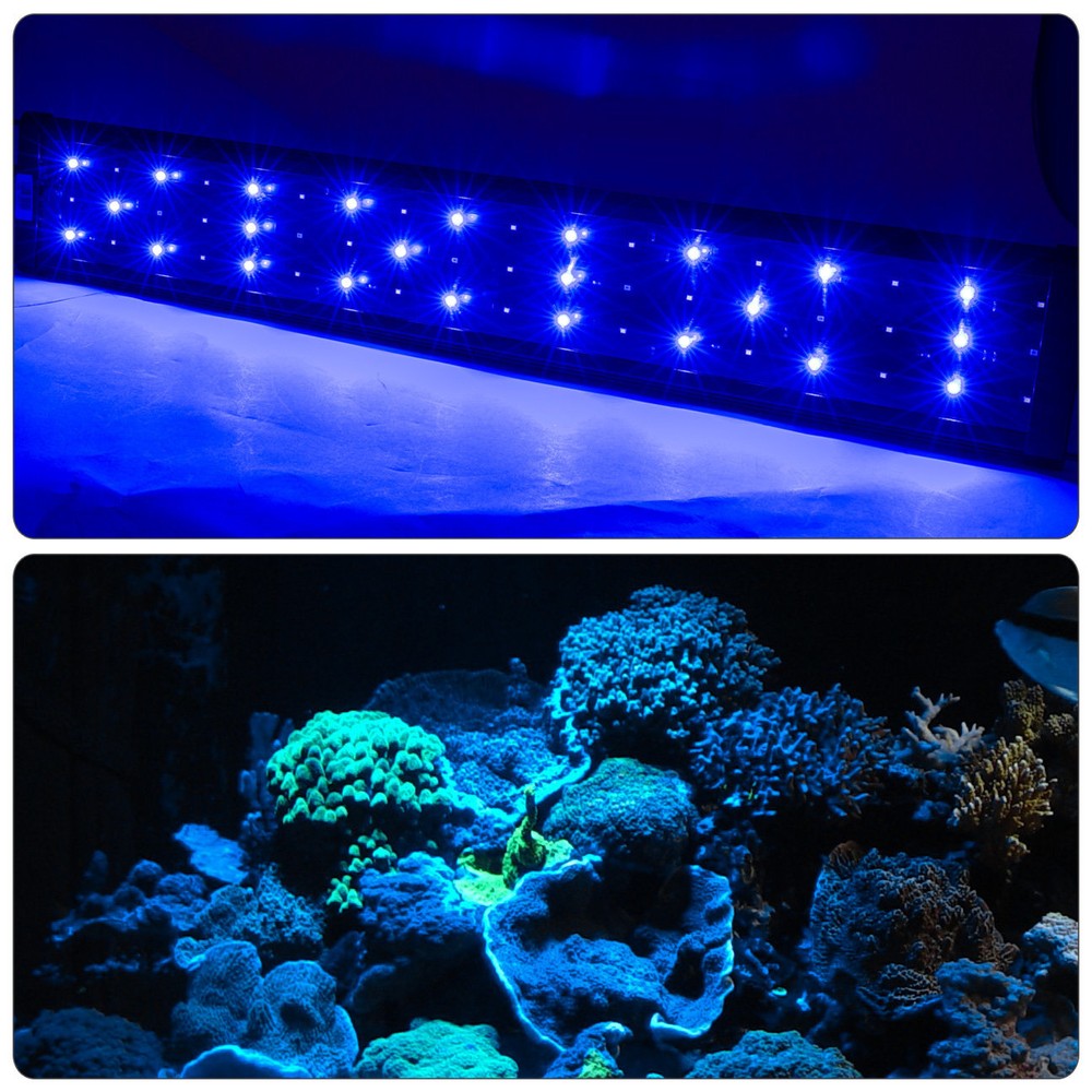 LED SMD 30"-42" Multi Color Aquarium Fish Tank Light Extendable Bracket 2-Modes