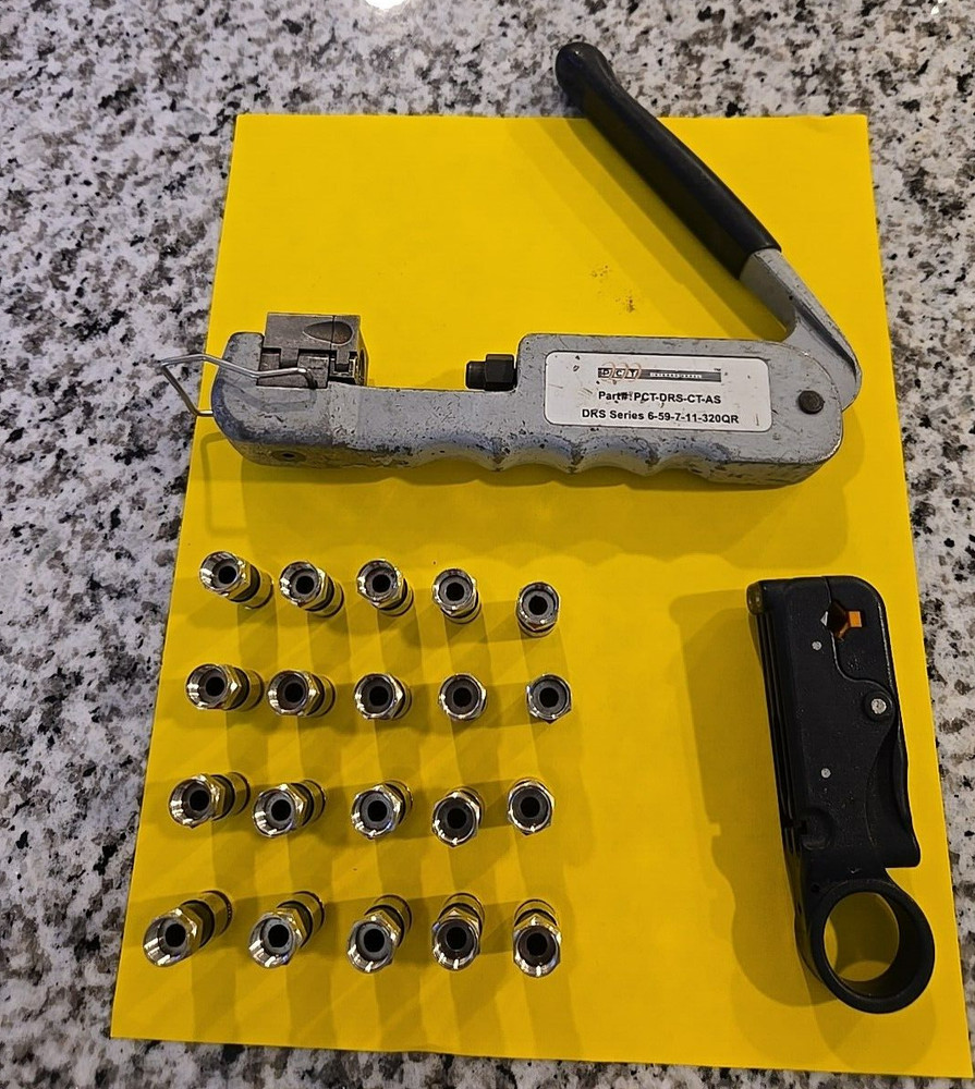 COMMERCIAL GRADE COMPRESSION TOOL CONNECTOR SPRING LOADED STRIPPER 20 CONNECTORS