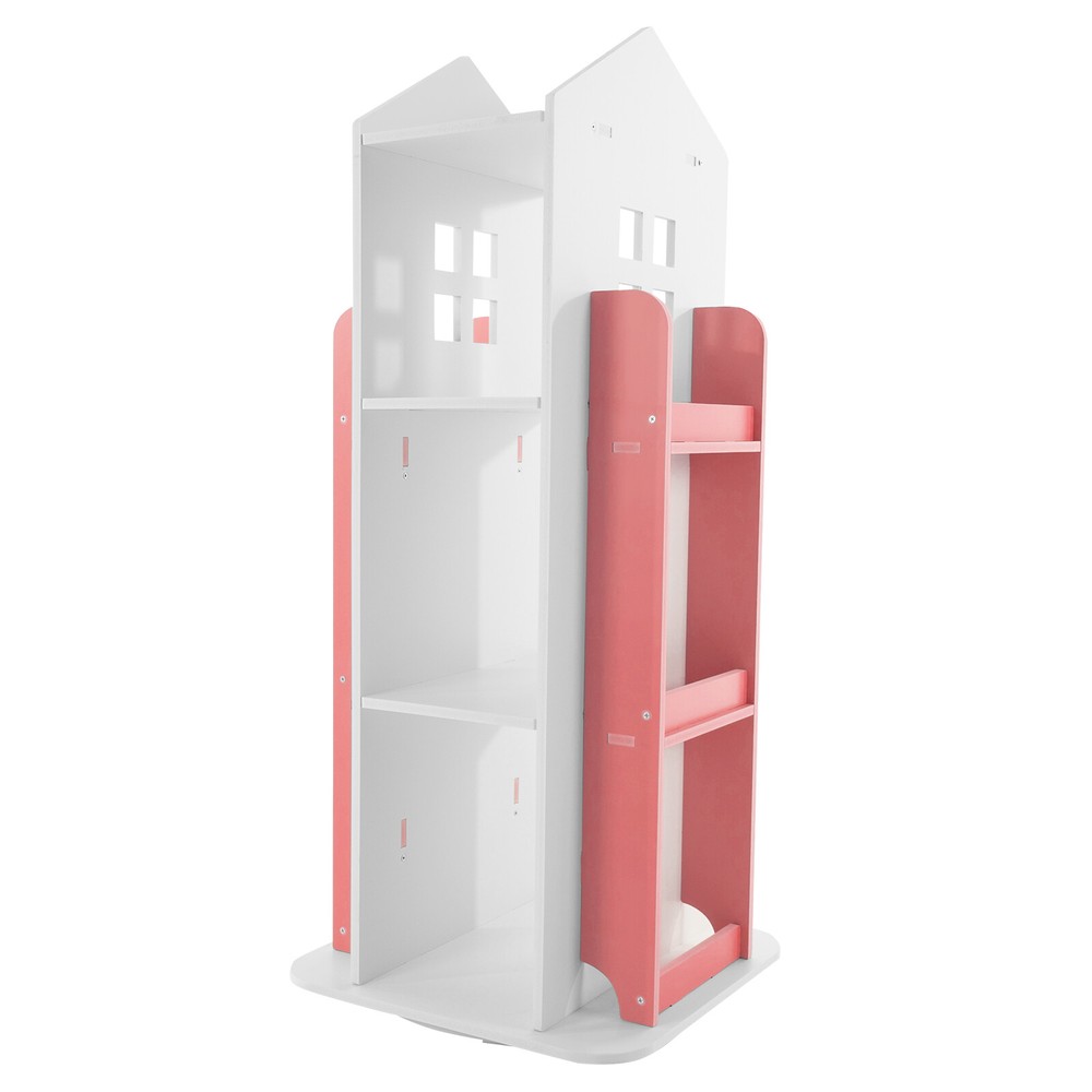 4-Tier Rotating Bookshelf with 360° Access - Sturdy Storage Solution