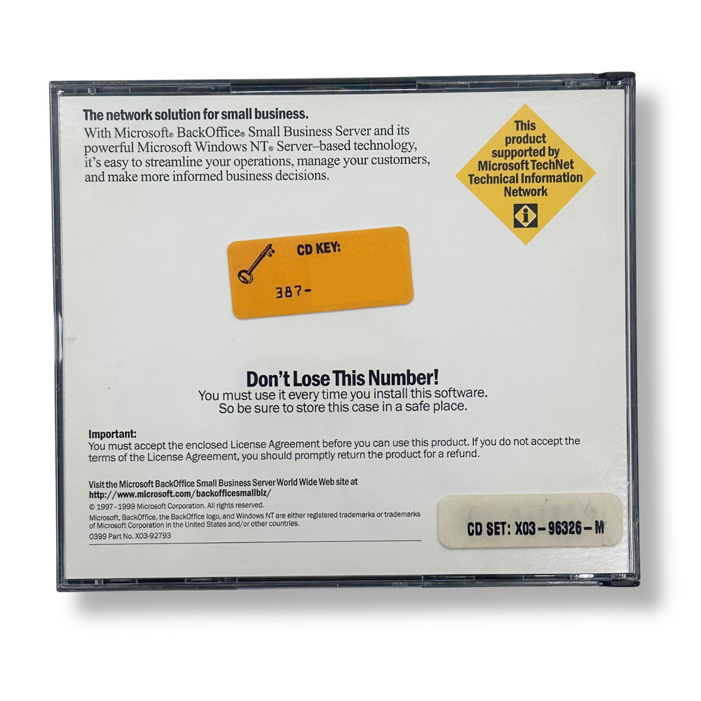 Microsoft BackOffice Small Business Server 4.5 | 3-CD Set | Windows Software