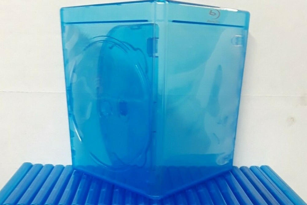 Blu-Ray Case Holds 3 Discs Removeable Insert DVD Case Holds Multiple Discs Blue