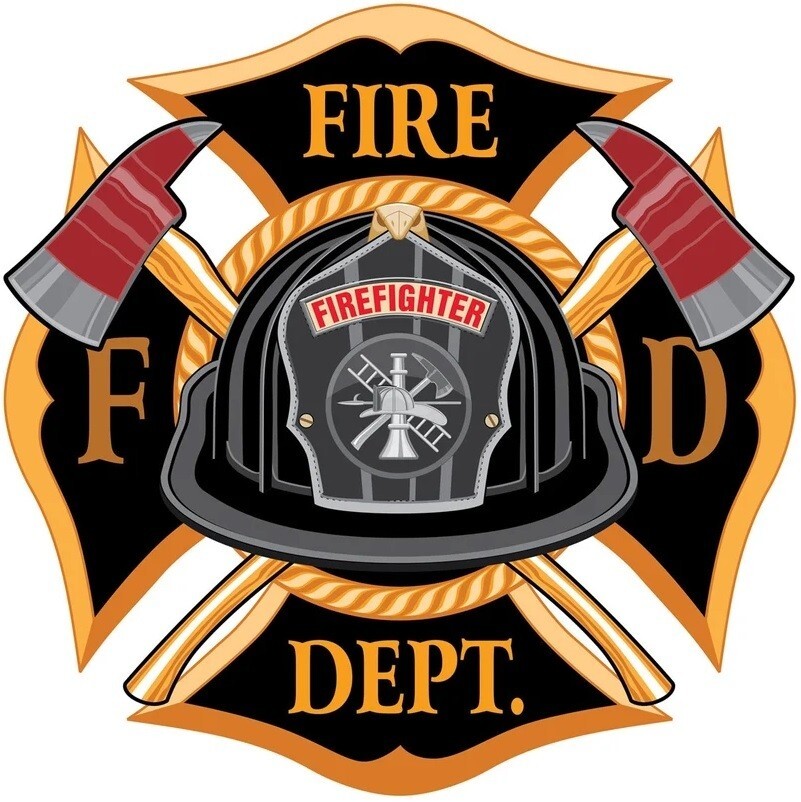 FIRE DEPT. CREST BUMPER STICKER WINDOW STICKER DIE CUT