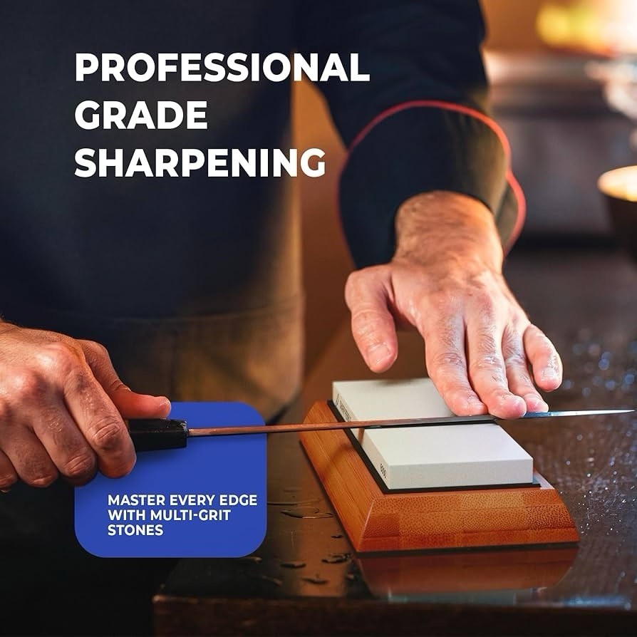 Sharp Pebble Knife Sharpening Stones Kit -Grits 400/1000/6000