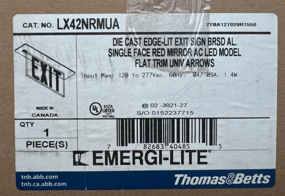 Thomas & Betts Emergency Light . LX42NRMUA