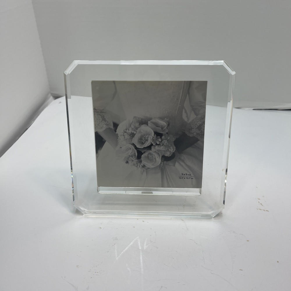 Glass Square Picture Frame Holds 5 x 5"