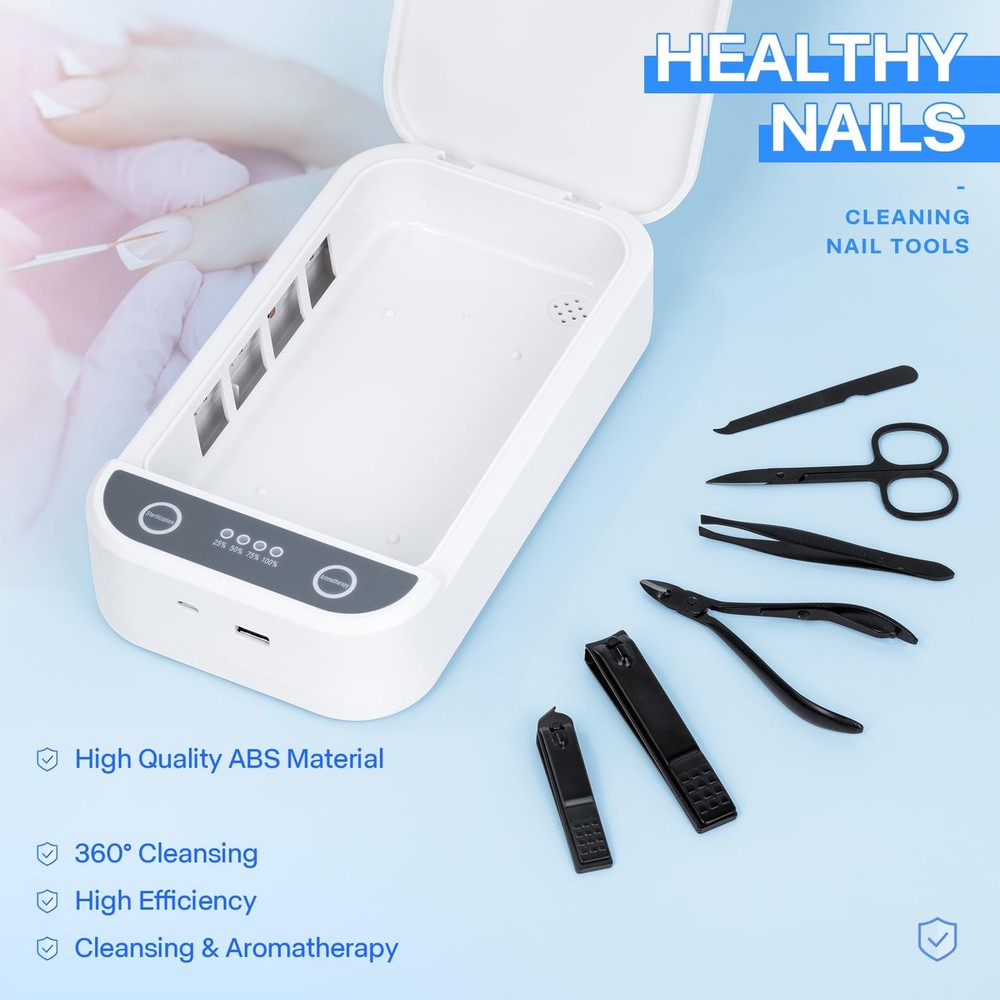 Nail Tool Sterilizer with Blue Light,Portable USB Sterilizer For Nail Tools N...