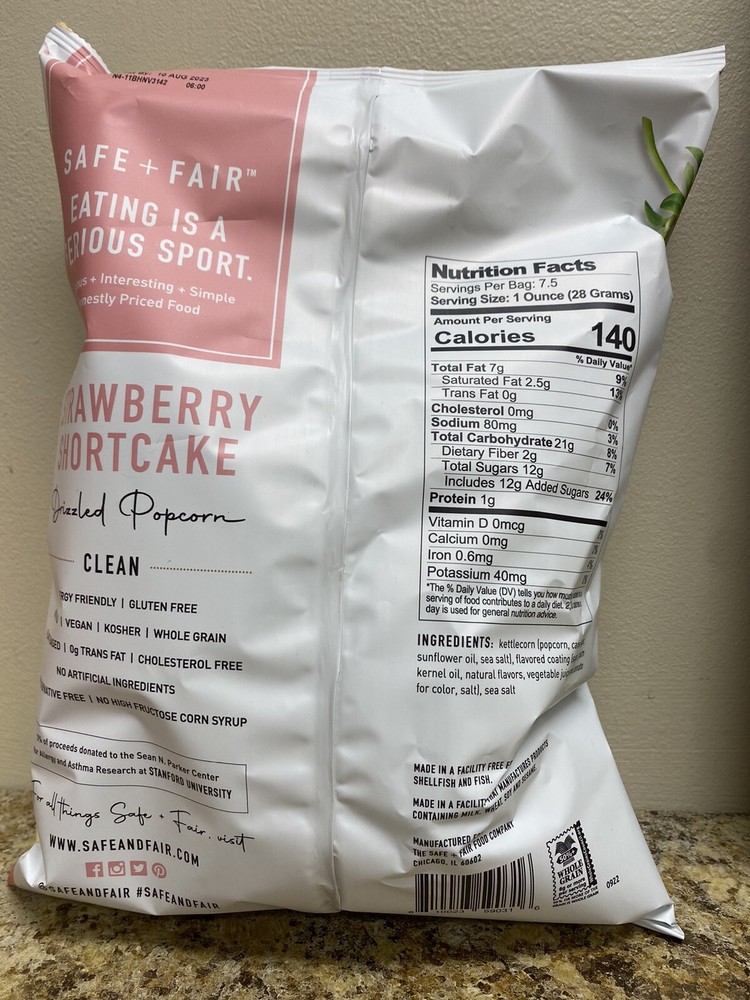 Safe + Fair Strawberry Shortcake Popcorn