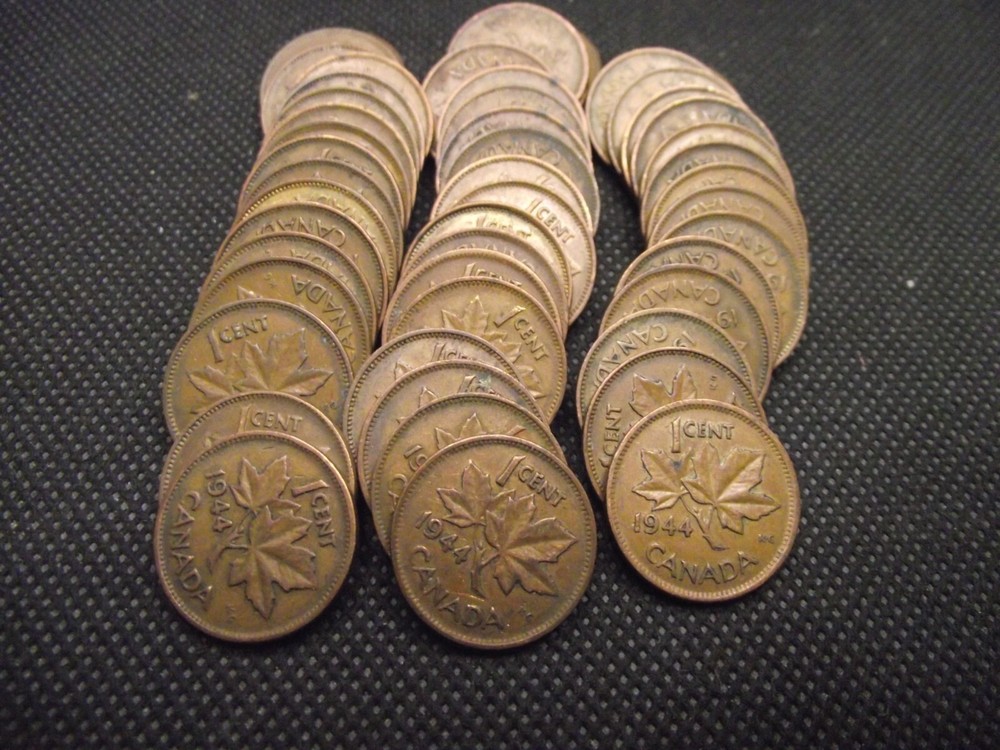 Canada 1944 Cent 50 Coin Roll