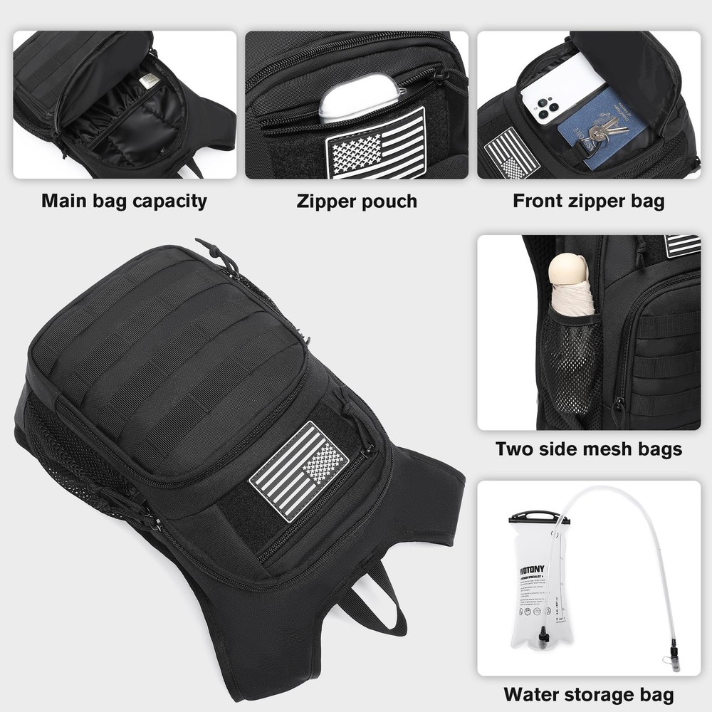 Hydration Backpack with Water Bladder for Hiking Tactical Hydration Pack for ...