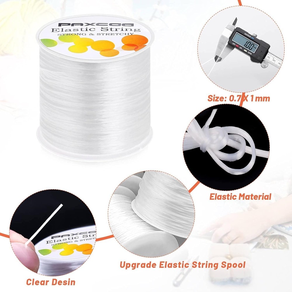 Durable & Crystal-Looking Elastic Bracelet String - 328 ft for Diverse Crafts