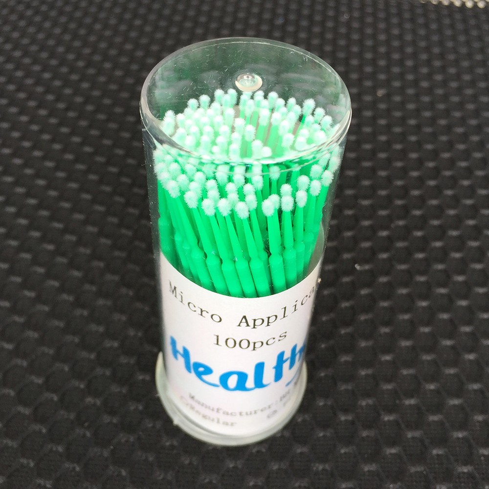100pc EASYINSMILE Disposable Swab Micro Brush Applicator Eyelashes Mascara Tools