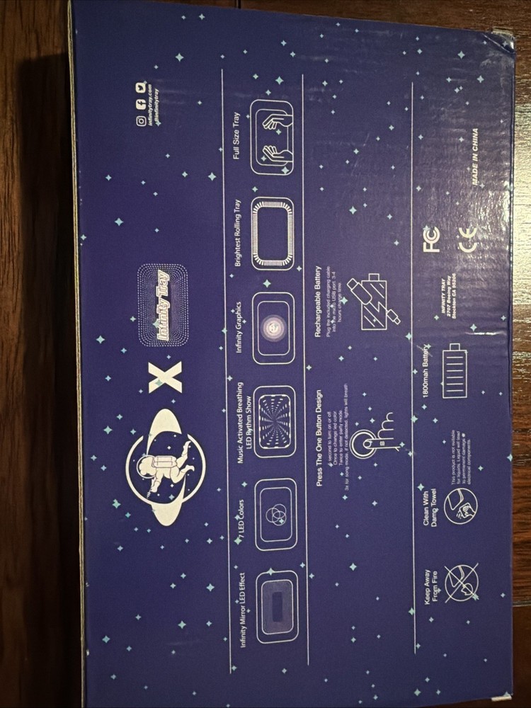 Infinity Mirror Rolling Tray Purple