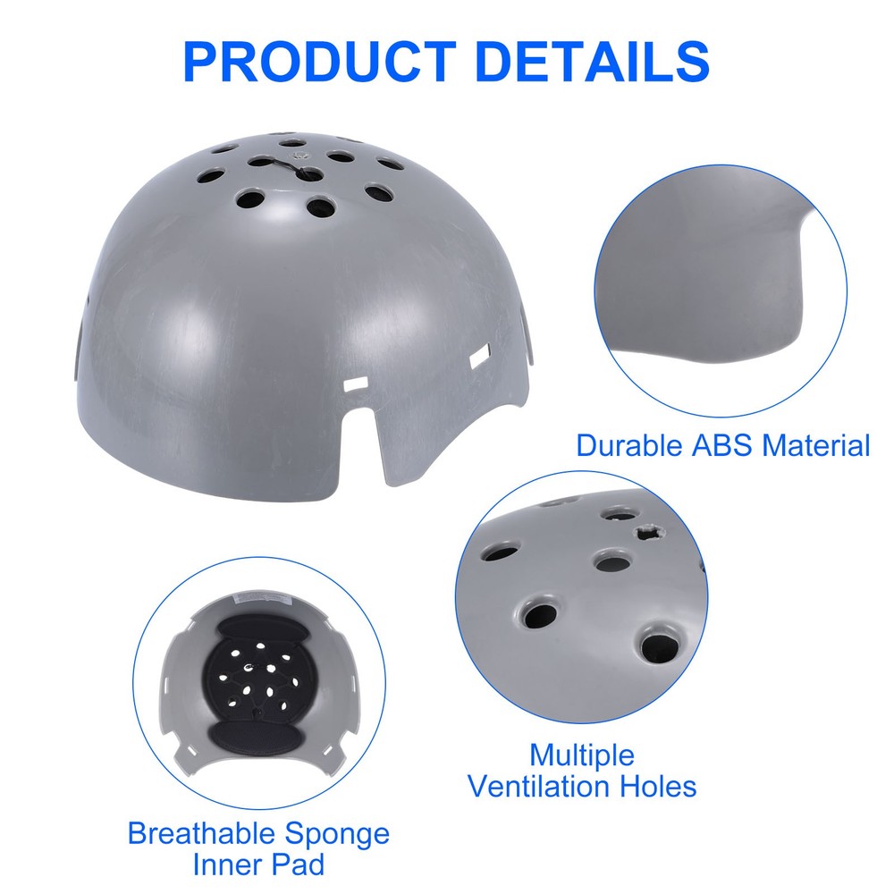 2Pcs Bump Cap Insert ABS Baseball Hard Hat for Head Protection Plus Grey